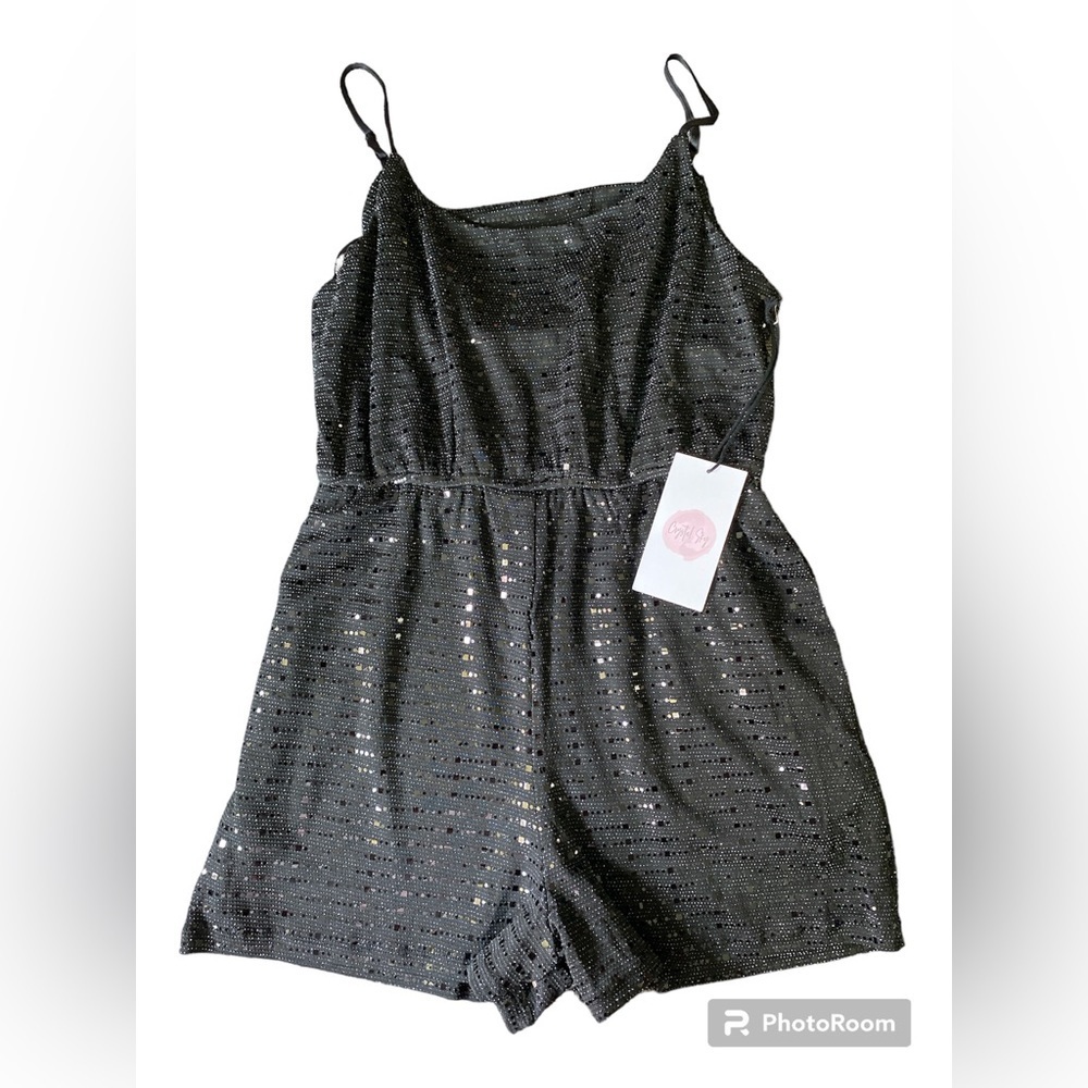 NWT Crystal Sky sequins romper size S